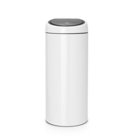 Brabantia Touch Bin, 30L Rotondo Plastica, Acciaio inox Bianco (11 51 41)
