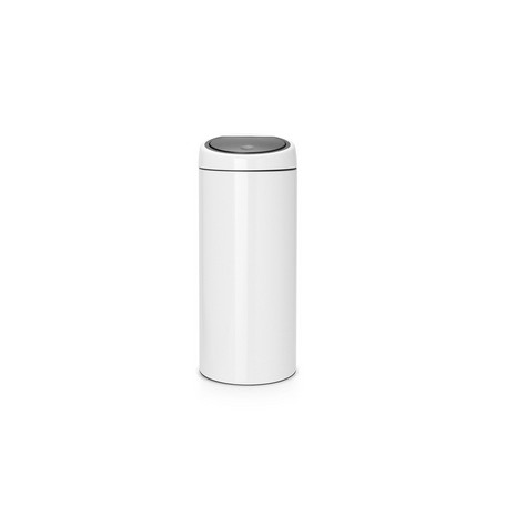 Brabantia Touch Bin, 30L Rotondo Plastica, Acciaio inox Bianco (11 51 41)