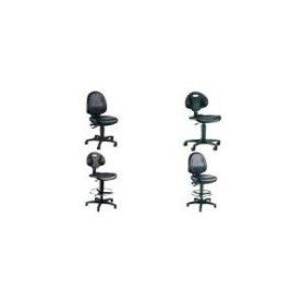 Topstar Arbeitsstuhl TEC 50, Kunstleder, schwarz, ohne Fußring, Spezial-Muldensitz, stabiles Fußkreuz, Lehnenhöhe: (72250 D10