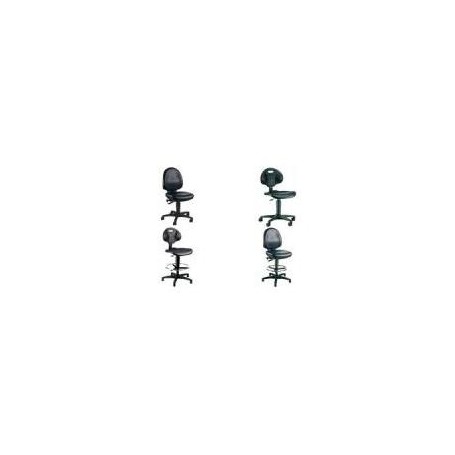 Topstar Arbeitsstuhl TEC 50, Kunstleder, schwarz, ohne Fußring, Spezial-Muldensitz, stabiles Fußkreuz, Lehnenhöhe: (72250 D10