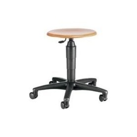 Topstar Drehhocker "TEC 60 - Holz", Sitz Buche natur stufenlose Sitzhöhenverstellung mit Toplift (TÜV geprüft) (72260 HO1)