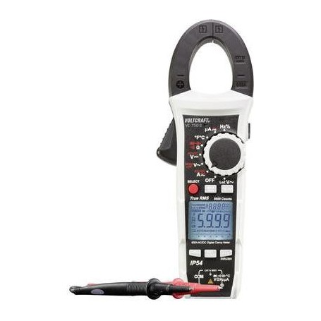 VOLTCRAFT VC-750 E Stromzange, Hand-Multimeter digital Spritzwassergeschützt (IP54) CAT IV 600 V Anzeige (Counts): 6000 (VC-750
