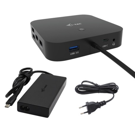 i-tec USB-C HDMI Dual DP Docking Station with Power Delivery 100 W + Universal Charger 100 W (C31TRI4KDPDPRO100)
