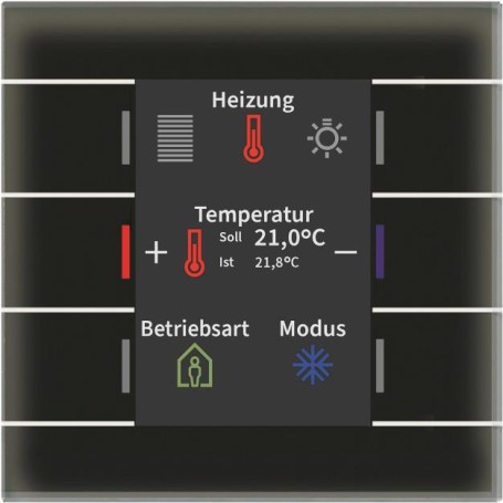 MDT BE-GT2TS.02S KNX Glastaster II Smart mit Farbdisplay und Temperatursensor (BE-GT2TS.02S)