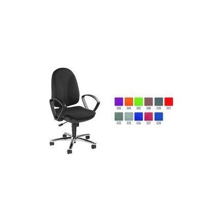Topstar Bürodrehstuhl "Synchro Steel", Stoff, schwarz Bandscheibensitz, Punktsynchronmechanik, Formpolster (8929 G20)