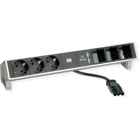 Desk2 3Schuko 3ABD USB Charger Inox (902.449)