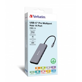 Verbatim CMH-14 USB tipo-C 5000 Mbit/s Argento (32154V)