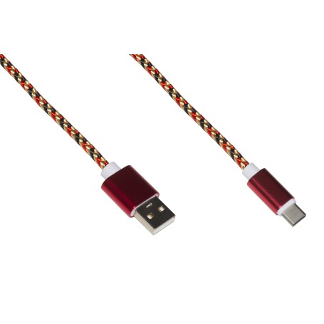 LINK CAVO USB TIPO C 1MT ROSSO/ORO (LKGZ24)