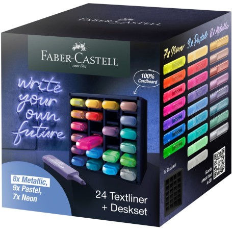 Faber-Castell 254602 evidenziatore 24 pz Punta smussata Multicolore