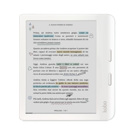 Rakuten Kobo Libra Colour lettore e-book Touch screen 32 GB Wi-Fi Bianco (N428-KU-WH-K-CK)