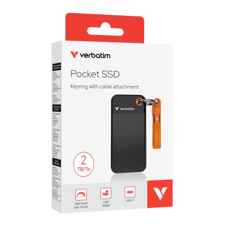 VERBATIM POCKET SSD USB 3.2 GEN 2 2TB BLACK/ORANGE (32197)