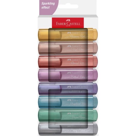 Faber-Castell Textliner 46 Metallic evidenziatore 8 pz Metallico, Multicolore (254678)