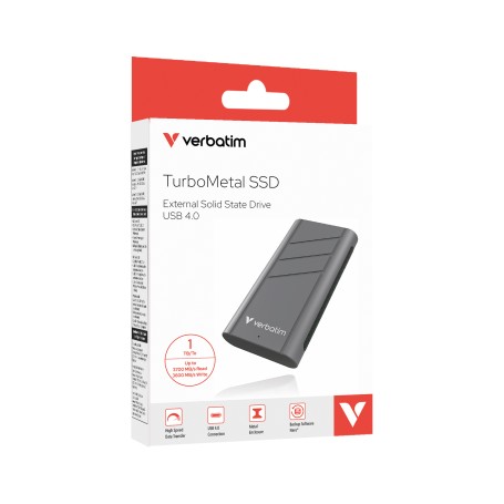 Verbatim TurboMetal SSD USB4 1TB USB tipo-C USB4 Gen 2x2 Argento (32021)