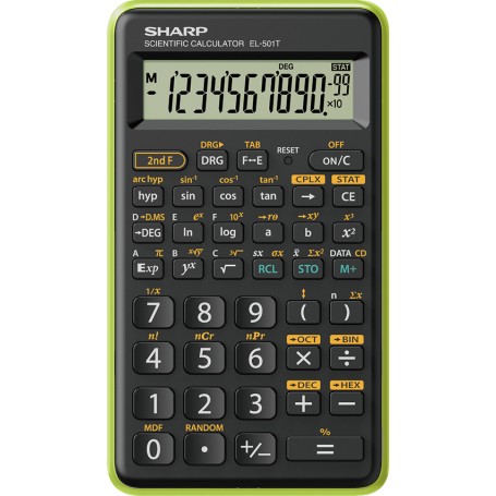 Sharp EL-501T calcolatrice Tasca Calcolatrice scientifica Nero, Verde (EL501TBGR)