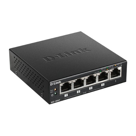 D-Link DGS-1005P switch di rete Non gestito L2 Gigabit Ethernet (10/100/1000) Supporto Power over Ethernet (PoE) Ner (DGS-1005P)