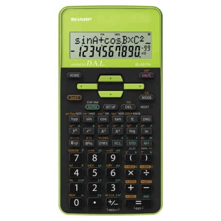 Sharp EL-531TH calcolatrice Tasca Calcolatrice scientifica Nero, Verde (SH-EL531THBGR)