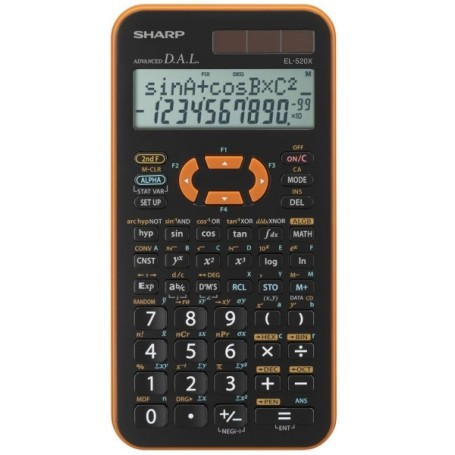 Sharp EL-520X calcolatrice Tasca Calcolatrice scientifica Nero, Arancione (SH-EL520XYR)