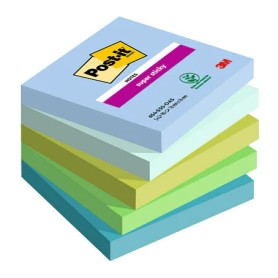 Post-It 654-5SS-OAS pouch autoadesiva Quadrato Blu, Verde 90 fogli Autoadesivo (654-5SS-OAS)