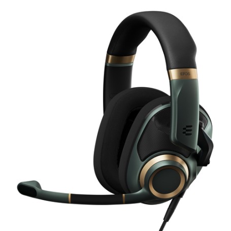 EPOS H6PRO Open Auricolare Cablato A Padiglione Giocare Nero, Oro, Verde (1000970)