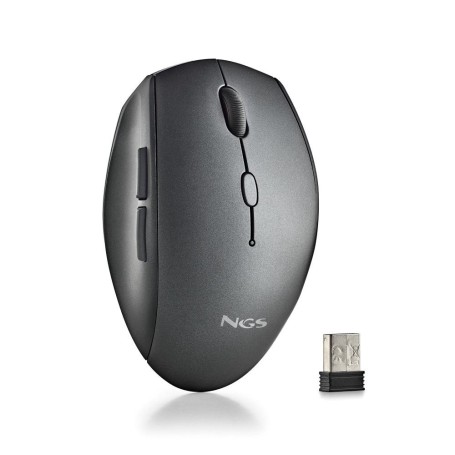 NGS MOUSE NERO ERGONOMICO SENZAFILI E BOTTONI SILENZIOSI (BEEBLACK)