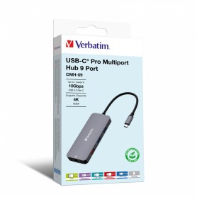 Verbatim CMH-09 USB tipo-C 10000 Mbit/s Argento (32152)