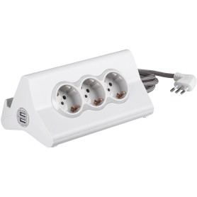 bticino S3713DBU prolunghe e multiple 2 m 3 presa(e) AC Interno Bianco (BT-S3713DBU)