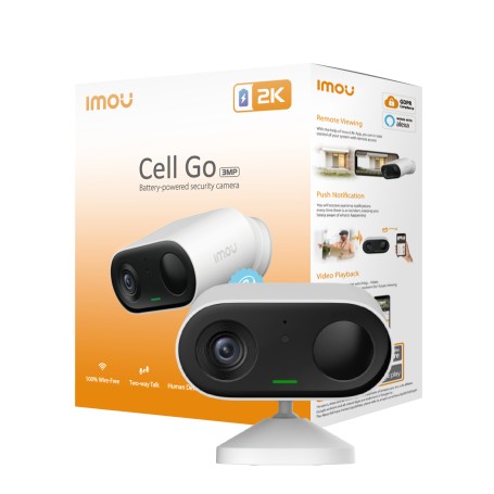 Imou Cell Go Kit - Telecamera a batteria da 3MP 100% senza fili - Funzione VLOG per trasformarla in una Trap Cam. (IPC-B32P)