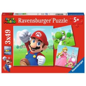 Kinderpuzzle Super Mario (3x49 Teile Puzzle fr Kinder ab 5 Jahren) (05186)