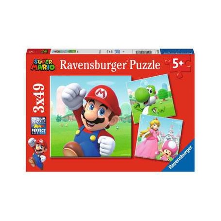 Kinderpuzzle Super Mario (3x49 Teile Puzzle fr Kinder ab 5 Jahren) (05186)