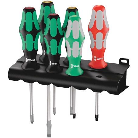 334/368/6 Schraubendrehersatz Kraftform Plus + Rack (schwarz/grn, 6-teilig, mit Lasertip) (05347778001)