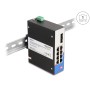 DeLOCK Switch industriale Gigabit Ethernet 8 porte RJ45 2 porte SFP per guida DIN (88016)