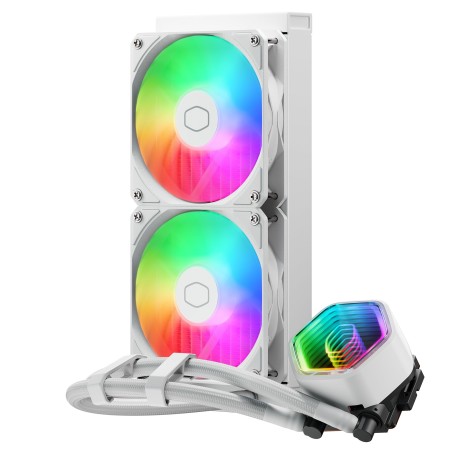 COOLER MASTER DISSIPATORE A LIQUIDO MASTERLIQUID 240 CORE II SKT UNIVERSALE 2X120MM ARGB FANS BIANCO (MLW-D24M-A18PA-RW)
