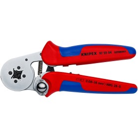 Knipex 97 55 04 SB pinza crimpatrice Blu, Rosso, Argento