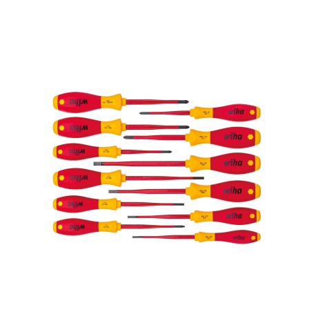 Schraubendreher-Set SoftFinish electric slimFix, 12-teilig (rot/gelb) (41003)