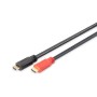 HDMI High Speed Anschlusskabel, mit Ethernet, UHD 4K (schwarz/rot, 10 Meter, mit Signalverstrker) (DB-330118-100-S)