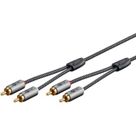 Plus Stereo-Cinchkabel (schwarz/silber, 5 Meter) (65295)