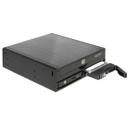 5.25" Wechselrahmen fr 1 x 5.25" Slim Laufwerk + 2 x 2.5" SATA HDD / SSD (schwarz) (47230)