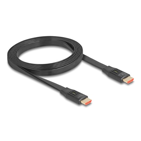 High Speed HDMI-Flachbandkabel 48 Gps 8K 60Hz (schwarz, 2 Meter) (81002)