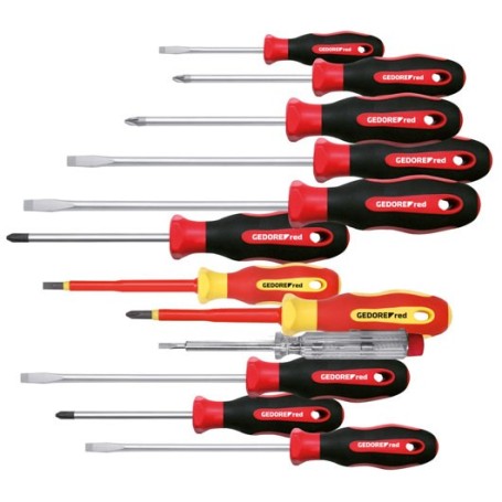 Red 2K-Schraubendreher-Satz XXL, 12-teilig (rot/schwarz, inkl. Phasenprfer) (3301273)