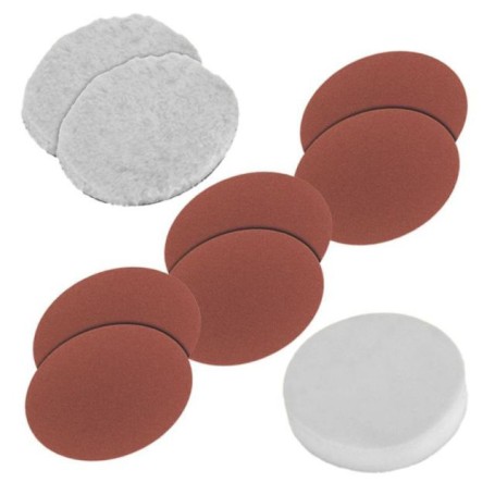 Polierhauben- / Schleifscheiben-Set, fr CC-PO 1100/ 1/ 2 E, Schleif- / Poliermittel (180mm, 6-teilig) (2093233)