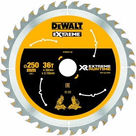Kreissgeblatt XR EXTREME RUNTIME DT99572,  250mm, 36Z (Bohrung 30mm, fr Akku-Paneelsgen) (DT99572-QZ)