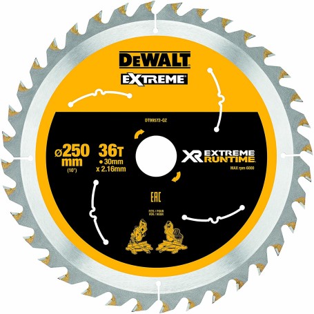 Kreissgeblatt XR EXTREME RUNTIME DT99572,  250mm, 36Z (Bohrung 30mm, fr Akku-Paneelsgen) (DT99572-QZ)