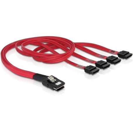 DeLOCK Cable mini SAS 36pin to 4x SATA cavo SCSI Rosso 0,5 m (83057)