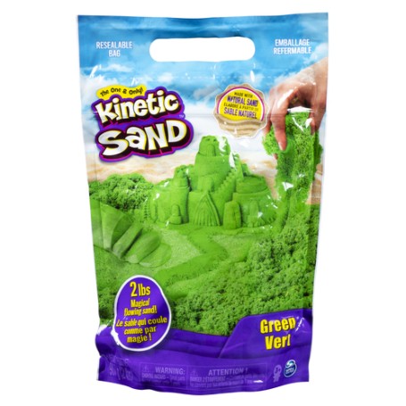 Kinetic Sand , Sacchetto di Sabbia Verde, 907 grammi - dai 3 anni (6061463)