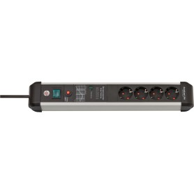 Brennenstuhl 1391010400 prolunghe e multiple 3 m 4 presa(e) AC Interno Nero, Argento