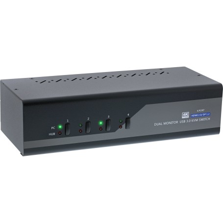 InLine 62644I switch per keyboard-video-mouse (kvm) Nero, Grigio (62644I)