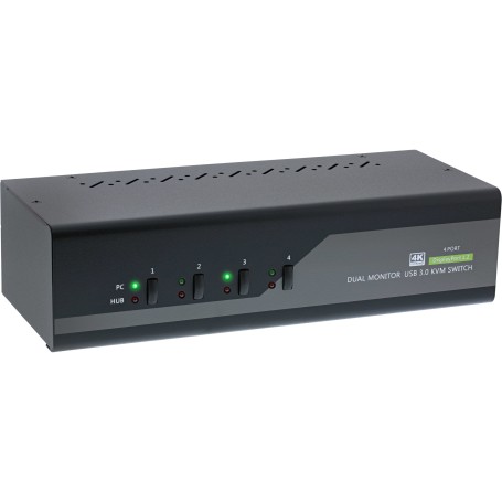 InLine 63654I switch per keyboard-video-mouse (kvm) Nero, Grigio (63654I)