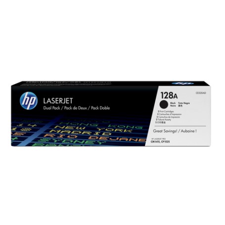 HP Confezione da 2 cartucce originali di Toner nero LaserJet 128A (CE320AD)