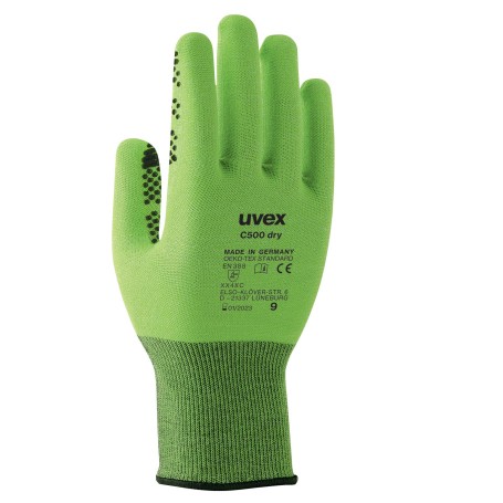 Uvex C500 dry Verde Polietilene, Viscosa, Poliammide, Vetroresina 1 pz (6049906)