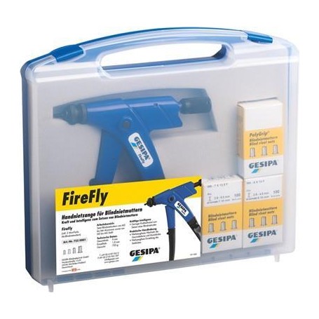 Gesipa Blindnietmuttern-Handgerät FireFly, Box mit Zubehör+ Niet (1435453)